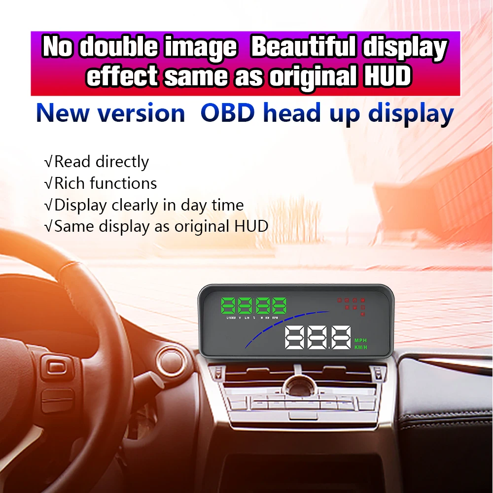 GEYIREN P9 hud Дисплей два дисплея модель автомобиля скорость проектор дисплей спидометр на автомобиле HUD скорость автомобиля аксессуары