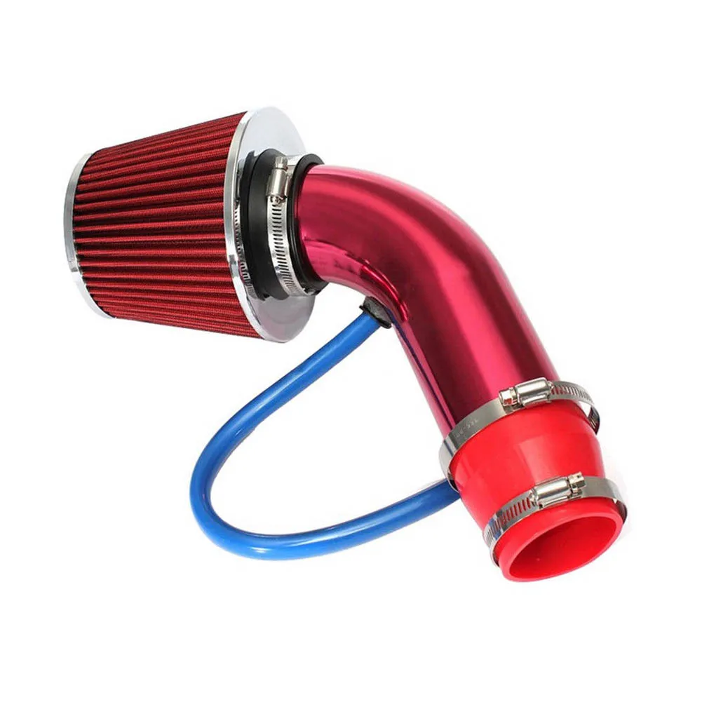 Горячий Универсальный автомобильный комплект для Воздухозабора чехол для инструментов короткий гоночный высокий поток Алюминиевый зажим для фильтра JLD - Цвет: Красный