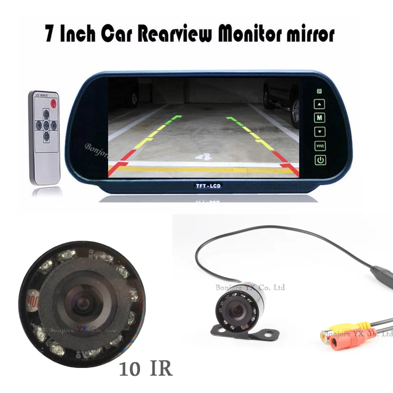 Auto TV Car Rear view mirror with Monitor + 10 Lights Night Vision CCD