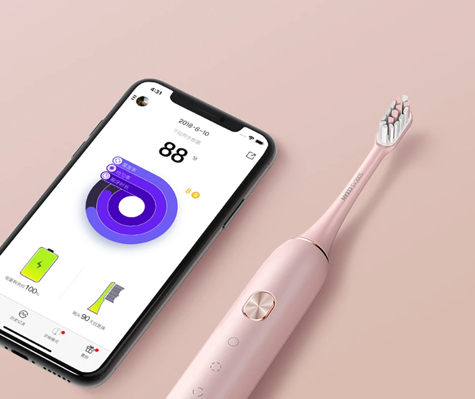 SOOCAS X3 Sonic Electric Toothbrush xiaomi USB wireless Charging tooth brush Adult Ultrasonic toothbrush APP 4 cleaning modes