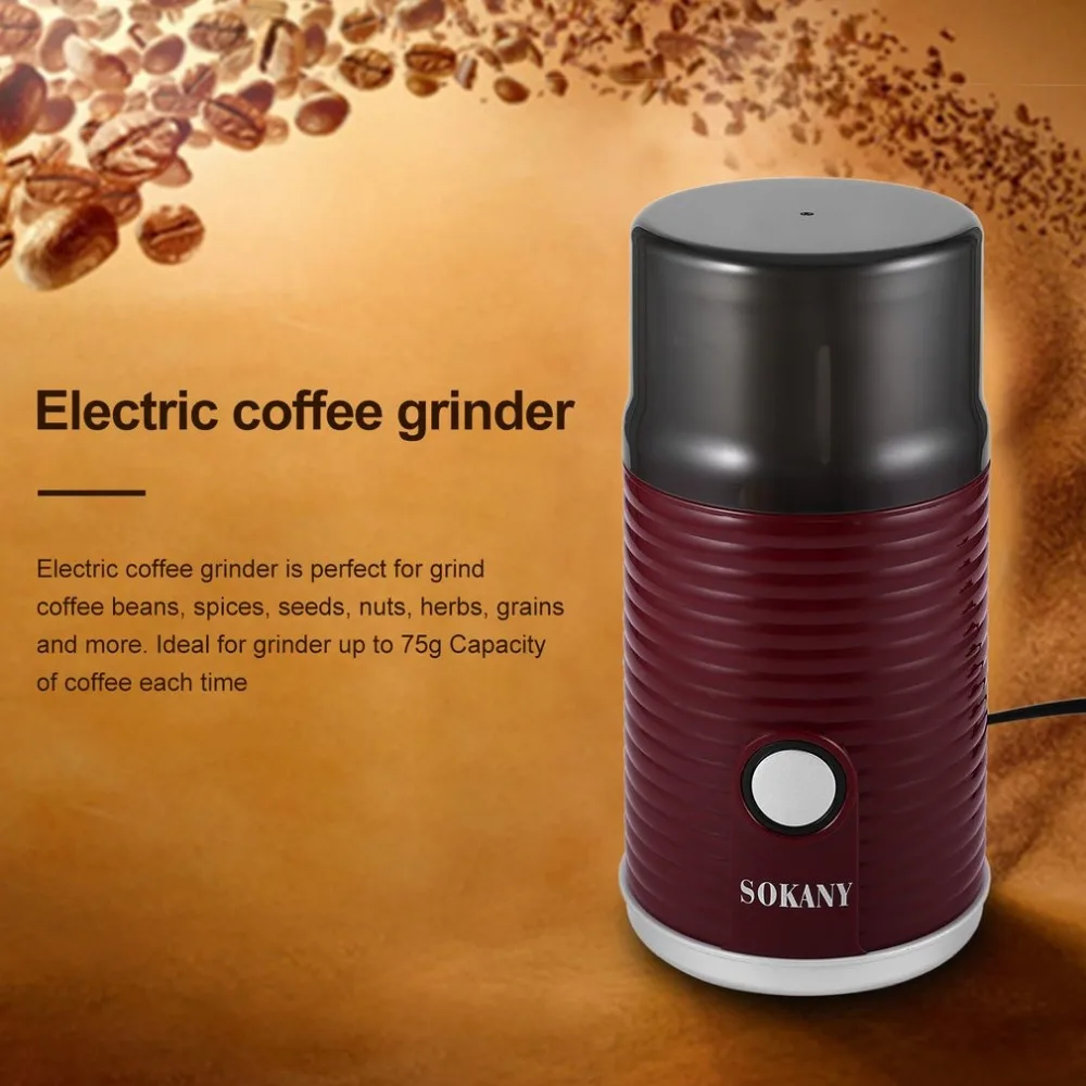 

Electric Coffee Grinder Stainless Steel Blades Coffee Grinder 180W for Home Office Coffee Beans Seed Bean Nut Herb Pepper&Grain
