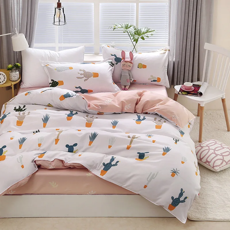 

Child Soft Cotton Duvet Cover 3/4pcs Bedding Set Bed Linen Singl