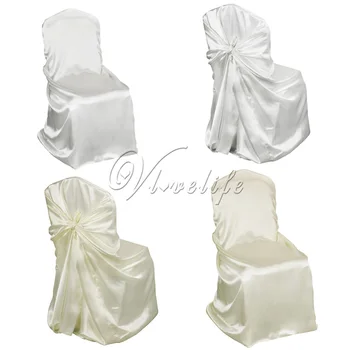 

10Pcs/Lot Universal Self Tie Satin Chair Cover Wedding Party Banquet Event Xmas Home Hotel Dinner Decor Wholesales 110cm*140cm