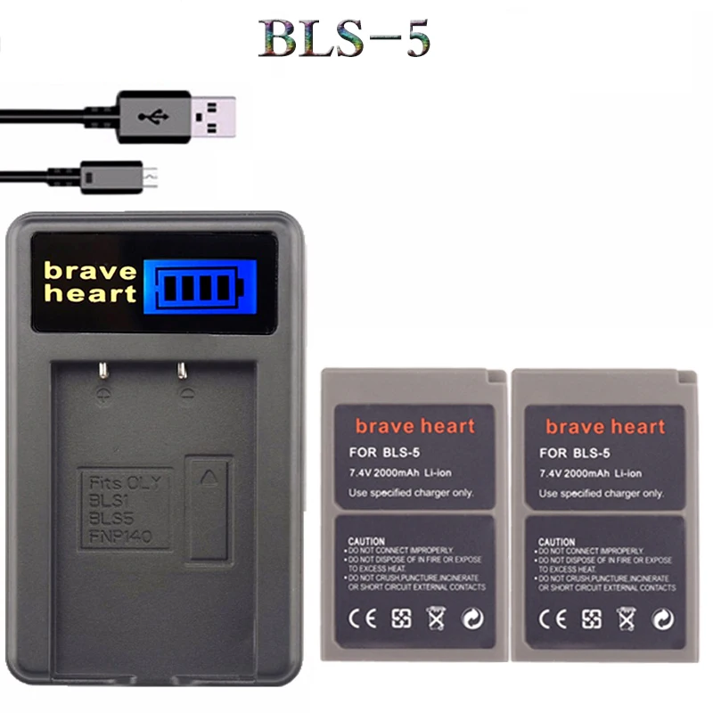 2 шт. bateria PS-BLS5 BLS-5 BLS5 BLS-50 BLS50 Батарея+ USB Зарядное устройство для цифровой камеры Olympus PEN E-PL2, E-PL5, E-PL6, E-PL7, E-PM2, OM-D E-M1