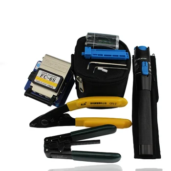 

9pcs/lot Fiber Optic Tool Kit with FC-6S Fiber Cutter and Visual Fault Locator 5KM and Optical Fiber Strippers