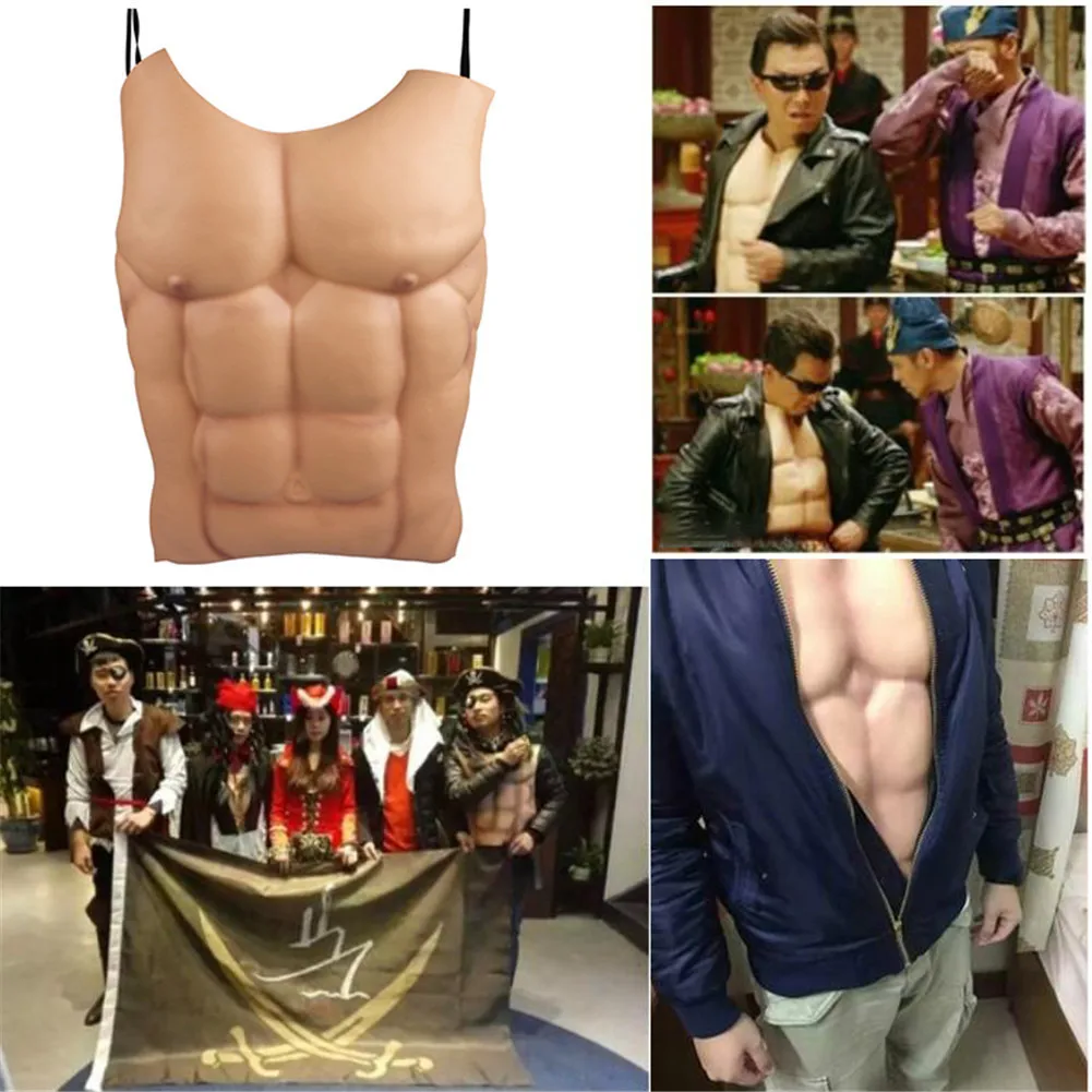 Halloween Funny Decoration Fake Muscle Men Belly Chest Skin Eva Foam Fake Chest Belly For Masquerade Party Dress Decoration