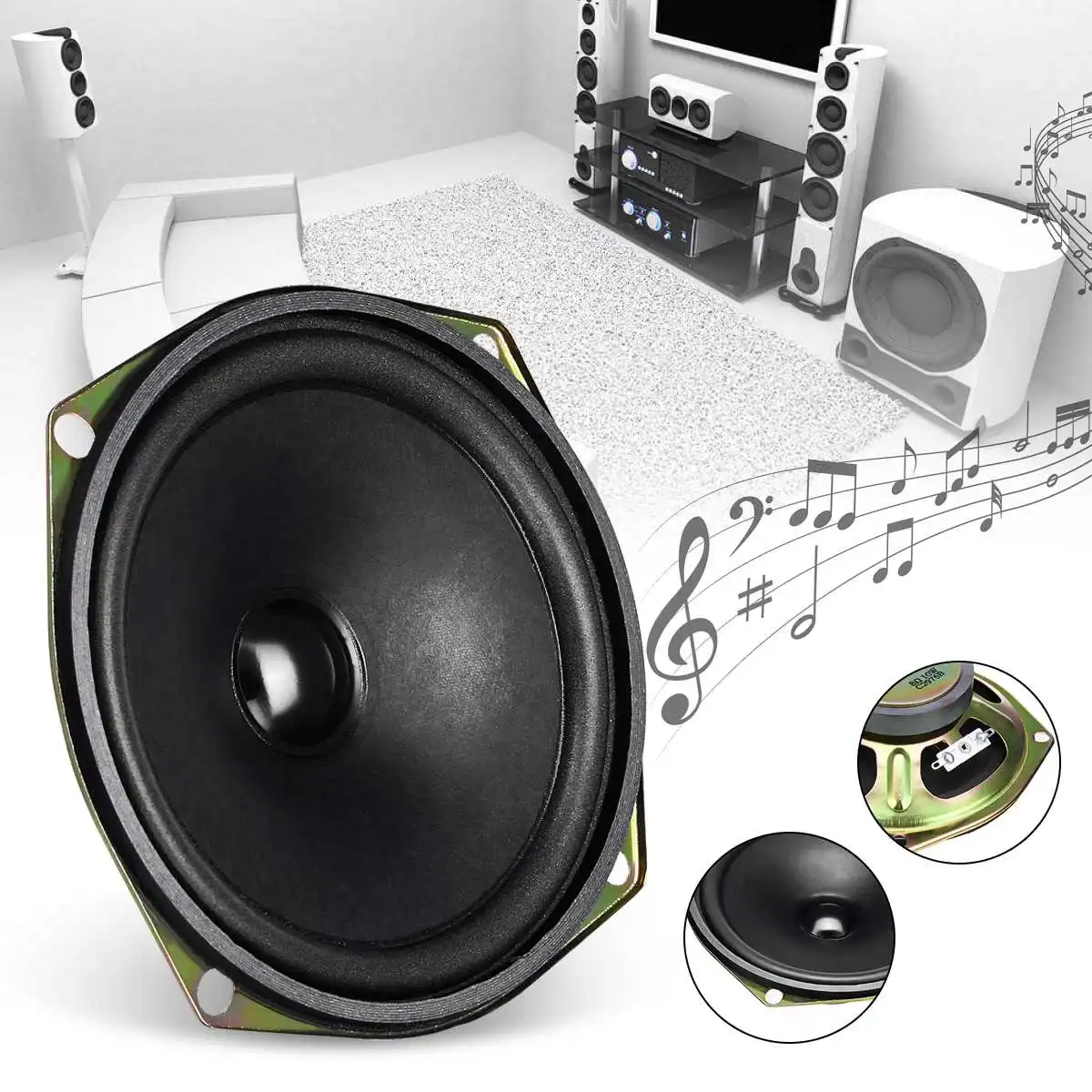 

2PCS 4.5 Inch Subwoofer Speaker Accessories Unit 10W Box DIY Bass Horn Speaker Accessories Loudspeaker Stereo Strong Bass Horn