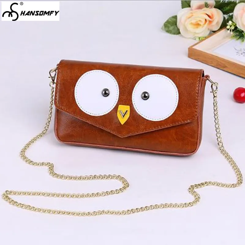 

2018 new Women's chain small square bag fashion Leather female shoulder bags owl wild diagonal messenger bag