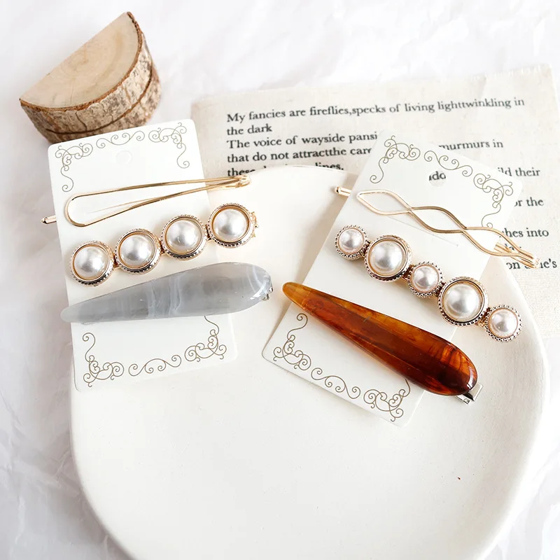 cheap New Arrival 3pcs set Hair Accessories for Women Hair Clip Fashion Pearl Bohemian Vintage