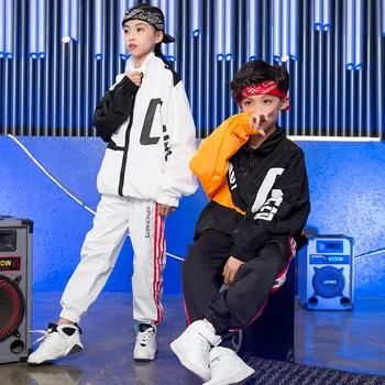 

Kids Hip Hop Set Fashion Children Jazz Dance Costume Loose Boys Girls Street Dance Rave Clothes Casual Sports Clothing DC1094