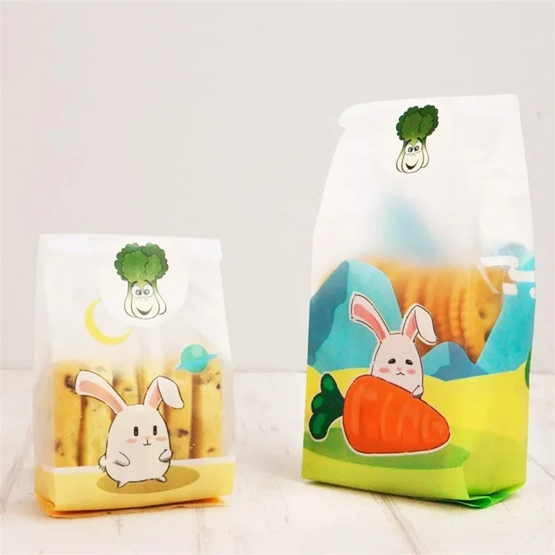 

2019 new arrival 10pcs /lot Cute Rabbit Cookies Bags Bunny gift packaging Bag Wedding Cookie Candy Plastic bag