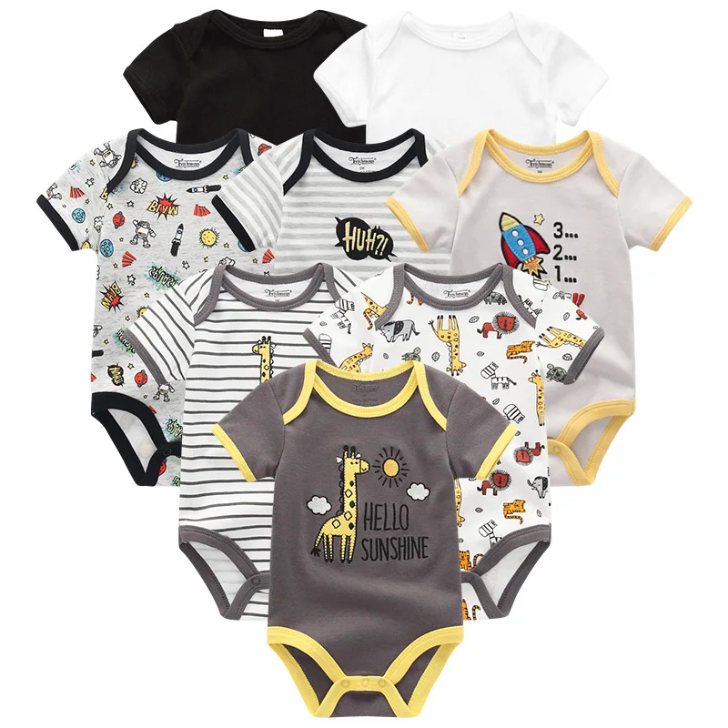 Летняя детская одежда 8 шт. комбинезон для новорожденной девочки roupas de bebe хлопковые комбинезоны с коротким рукавом ползунки для малыша одежда - Цвет: BDS8918