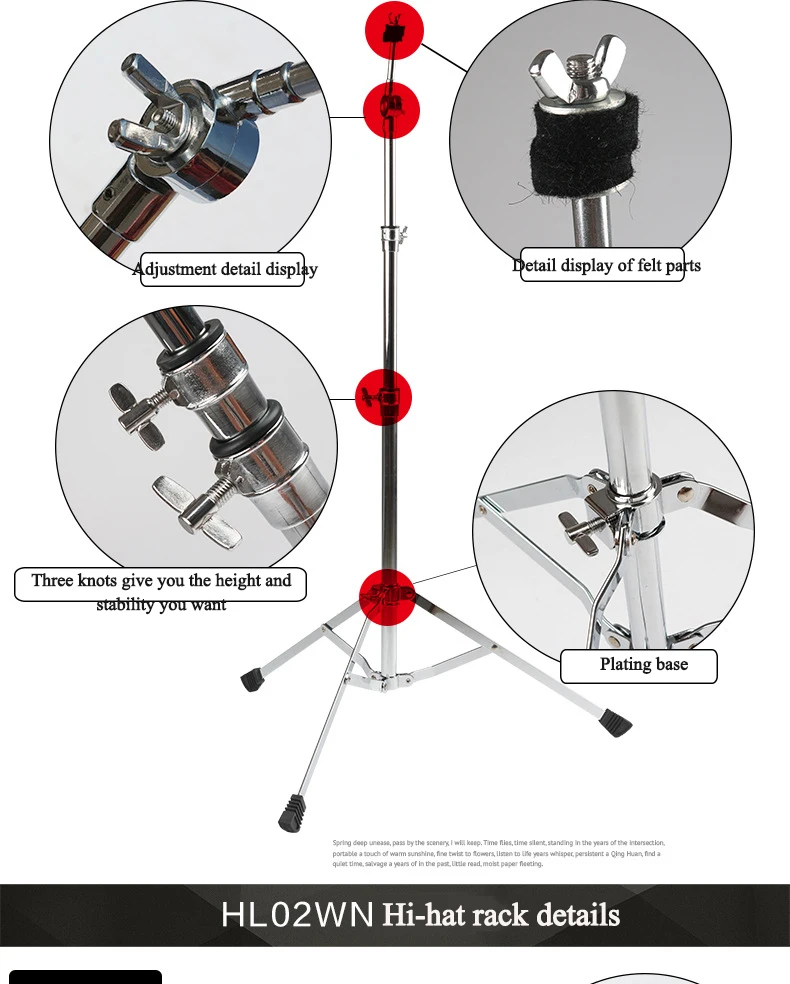 Ipusen multiple colour 400mm adult children Drum Five Drum four Cymbals beginners introduction practice professional performance