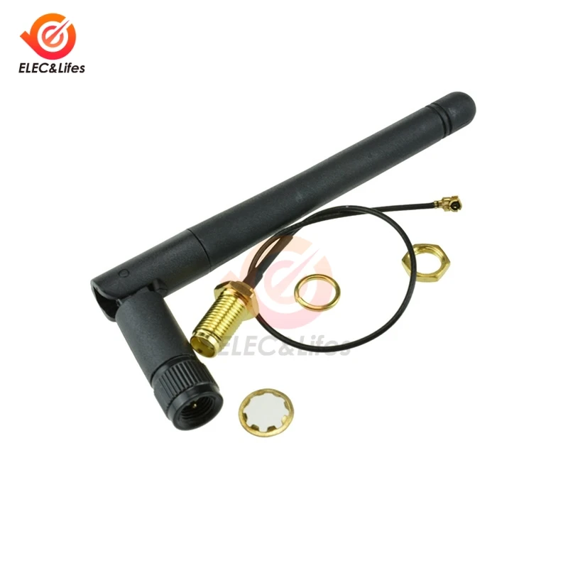 

11cm 2.4GHz 3dBi WiFi 2.4g Antenna Aerial RP-SMA Male Wireless Router+ 20cm PCI U.FL IPX to RP SMA Male Pigtail Adapter Cable