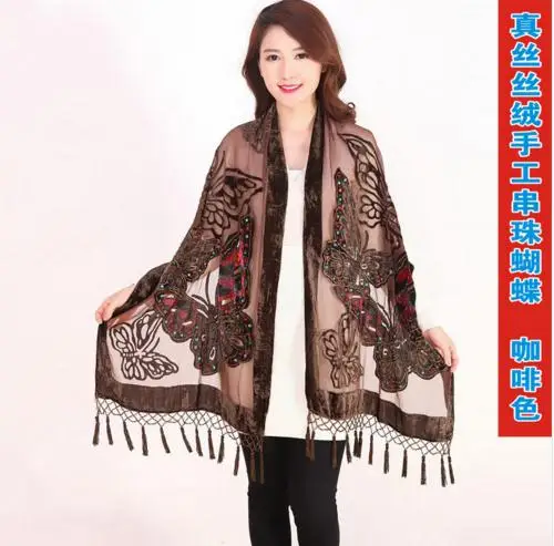 Aliexpress.com : Buy Chinese Women Velvet Silk Beaded Shawls Vintage ...