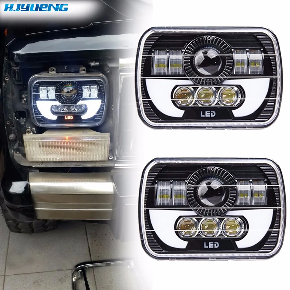 HJYUENG 90 Вт 5 &quotX 7&quot квадратный грузовик светодиодный фары дальнего света с Hi/Lo DRL