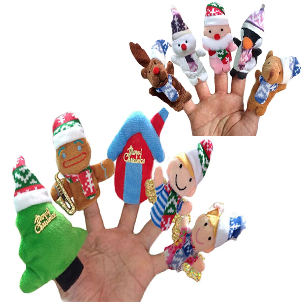 HIINST милая кукла животного из мультфильма дети 10 шт. история время Рождество Санта Клаус и друзья пальчиковые куклы развивающие MJ1105