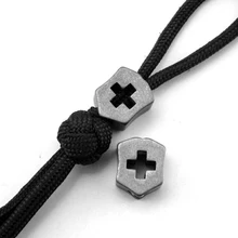 1 шт. титановый сплав нож бусины Паракорд зонтик веревка шнур Открытый Нож EDC ремешок мыть камень неровные бусины