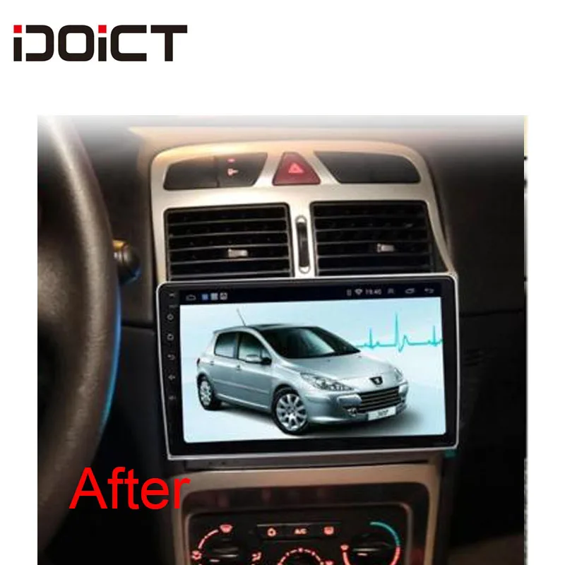 Perfect IDOICT Android 8.1 IPS 2G+32G 8 CORE Car DVD Player GPS Navigation Multimedia For peugeot 307 Radio 2002-2013 2