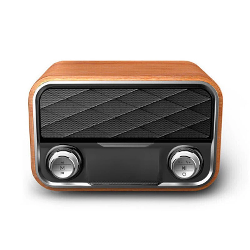 Портативная Bluetooth Колонка в ретро стиле сабвуфер с двумя динамиками FM радио TF