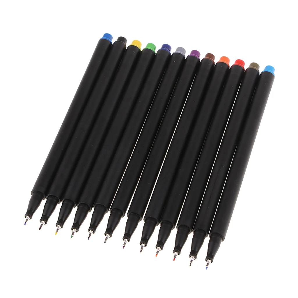 12Fineliner Color Pens Set,0.4mm Fine Line Colored Sketch Writing Drawing Pen for Journal Planner Coloring Book, Art Markers Pen