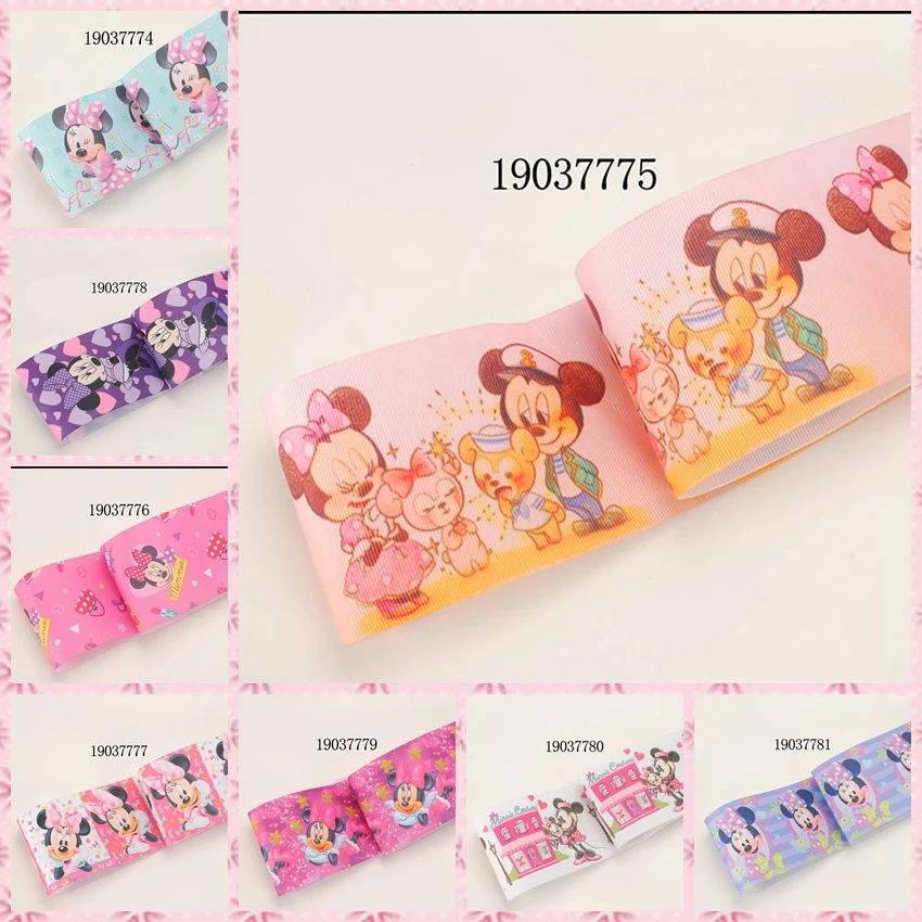 

NEW 3" 75mm cute cartoon pattern Mickey ribbon printed grosgrain ribbons 19037774