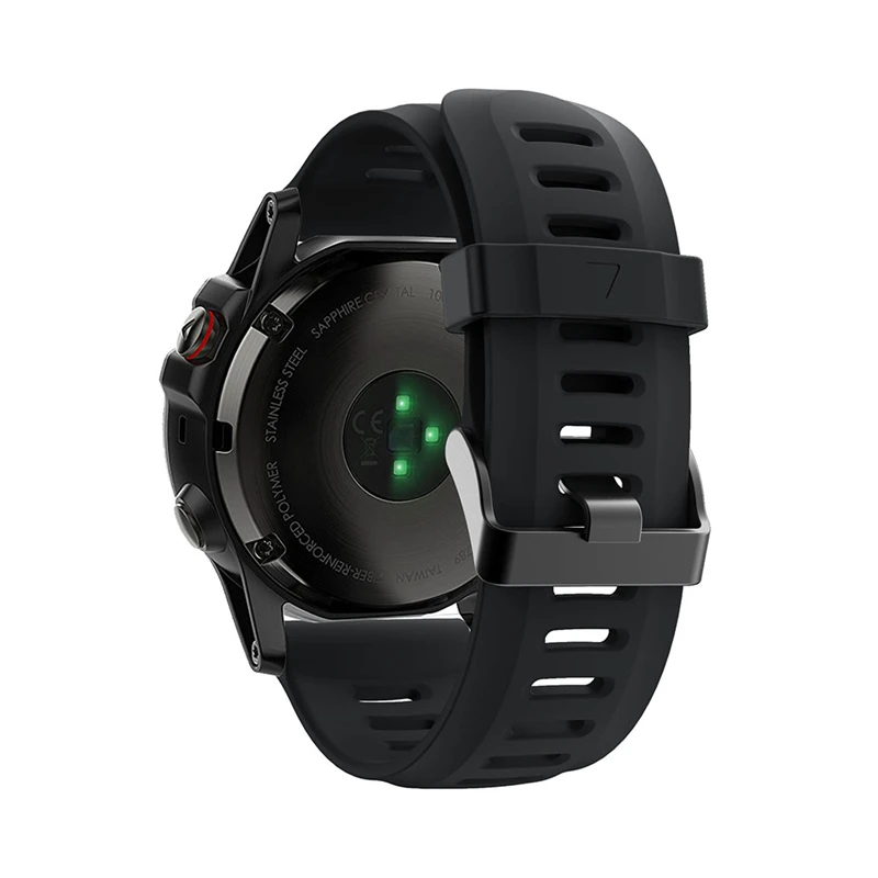 

Bemorcabo Soft Silicone Replacement Watch Bracelet Band for Garmin Fenix 3/Fenix 3 HR/Fenix 5X Smart Watch Black Red Strap Band