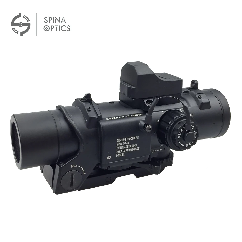 SPINA Tactical 4x Fixed Dual Purpose Scope With Mini Red Dot Scope Red Dot Sight For Rifle Hunting Shooting CS Battle And Hunter SPINA Tactical 4x Fixed Dual Purpose Scope With Mini Red Dot Scope Red Dot Sight For Rifle Hunting Shooting CS Battle And Hunter