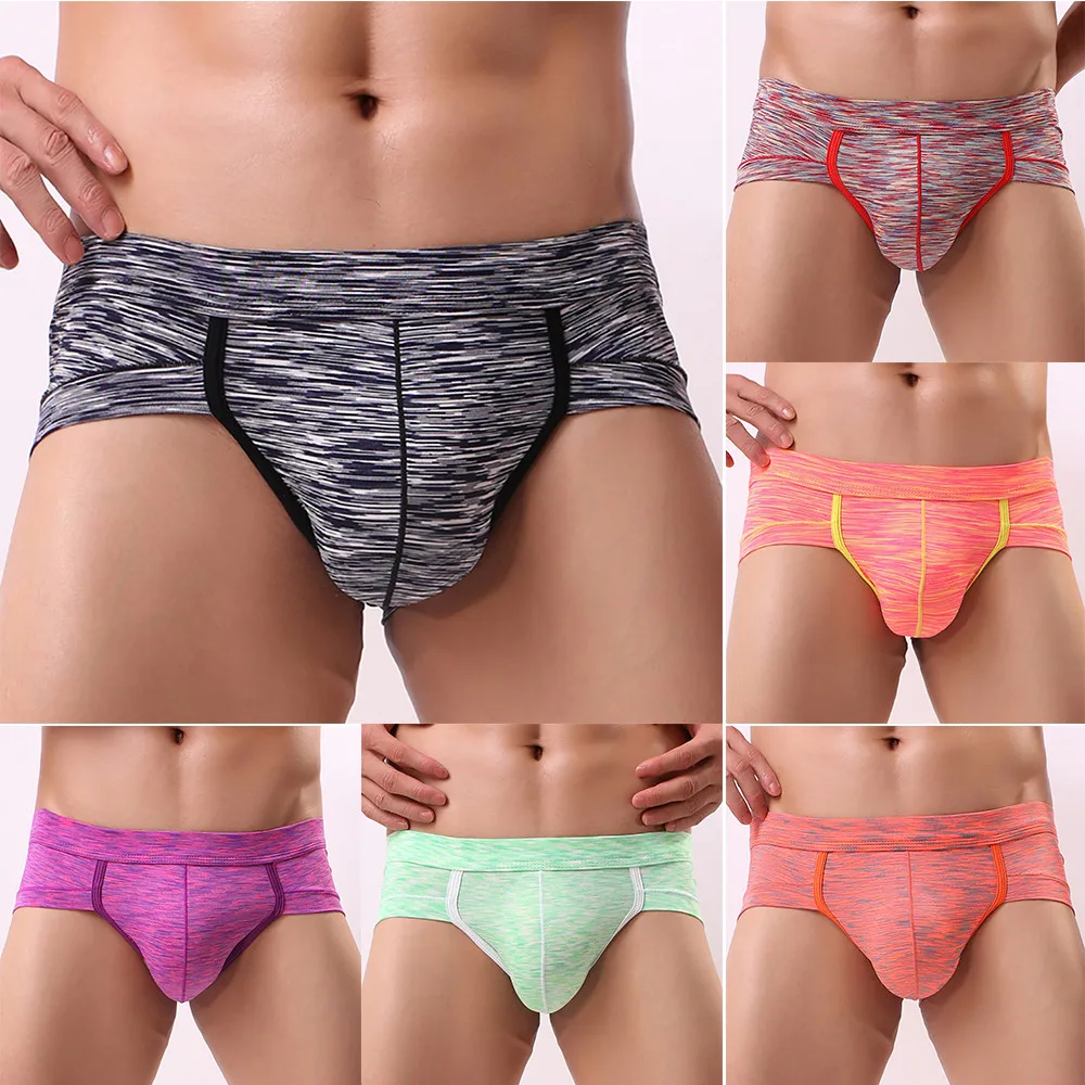 

Men Sexy Patchwork Underwear Print Breathable Comfortable Boxer Shorts Bulge Pouch Underpants Drop Shipping
