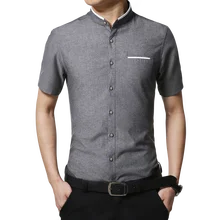 Летняя новая мужская деловая Повседневная рубашка модные бренды Camisa Masculina классические мужские рубашки с коротким рукавом 5XL