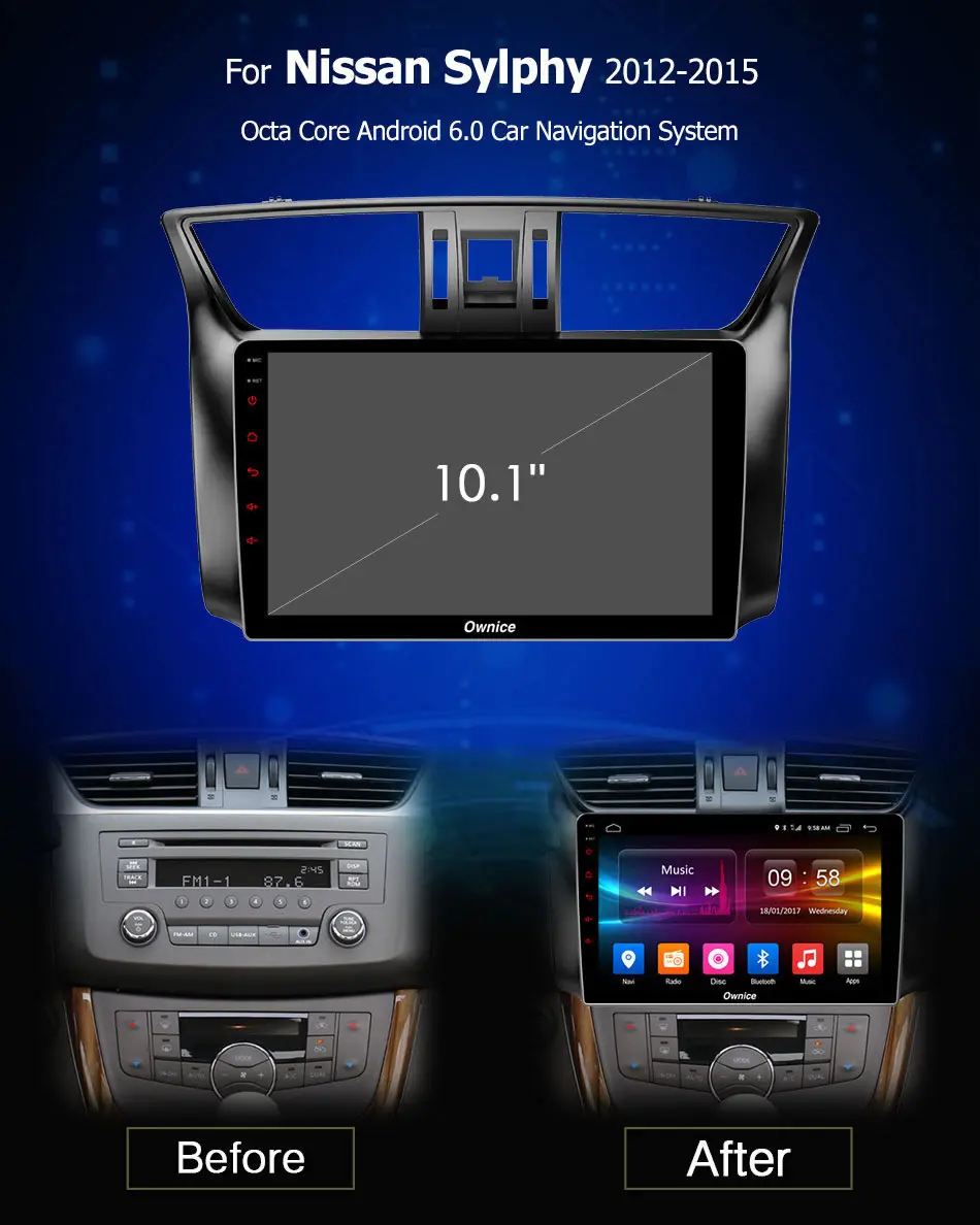 Cheap IPS Android 8.1 2GB RAM 4G SIM LTE CAR DVD Player GPS Map DVR TPMS Bluetooth 4.1 RDS Radio Wifi for Nissan Sylphy 2012-2015 0