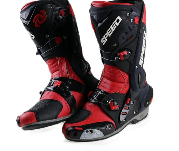 Motorcycle Boots Pro-Biker SPEED Racing moto Protective Gear Motocross Leather Long Shoes anti-slip Waterproof B1003