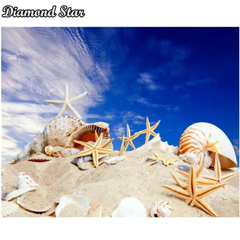 5D DIY Diamond Painting Conch Sea Shell Full Needlework Embroidery Cross Stitch Square Rhinestone Decoration Crafts Fashion | Дом и сад