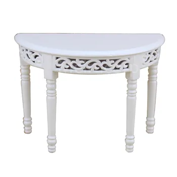 

dollhouse miniature 1/12 scale furniture Wooden Semicircular shape White side table
