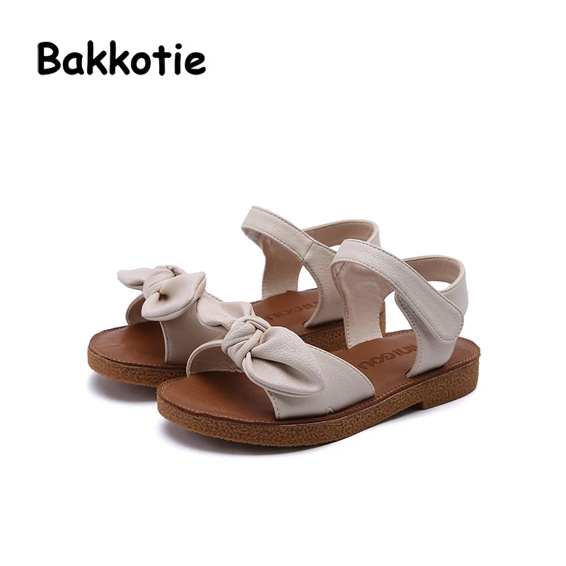 Bakkotie 2018 Новая мода лето для маленьких девочек милые пляжные искусственная кожа