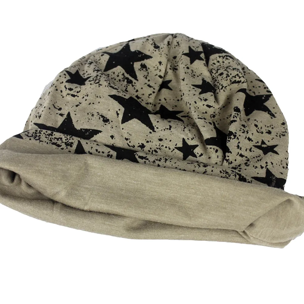 Men Women Oversized Caps Stylish Stars Pattern Slouchy Beanie Hat Ski Casual Hat