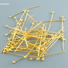 Doreen Box Lovely 500 шт золотой цветной шарик на голову 0,5x25 мм(24 калибра)(B03399