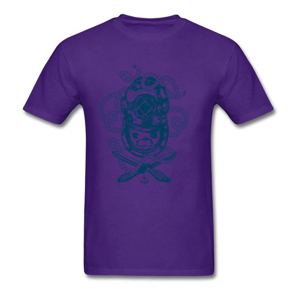 T Shirt Deep Sea Diver Tee-Shirts Summer Autumn Brand New Normal Short Sleeve Pure Cotton O-Neck Men's T Shirt Normal Deep Sea Diver purple