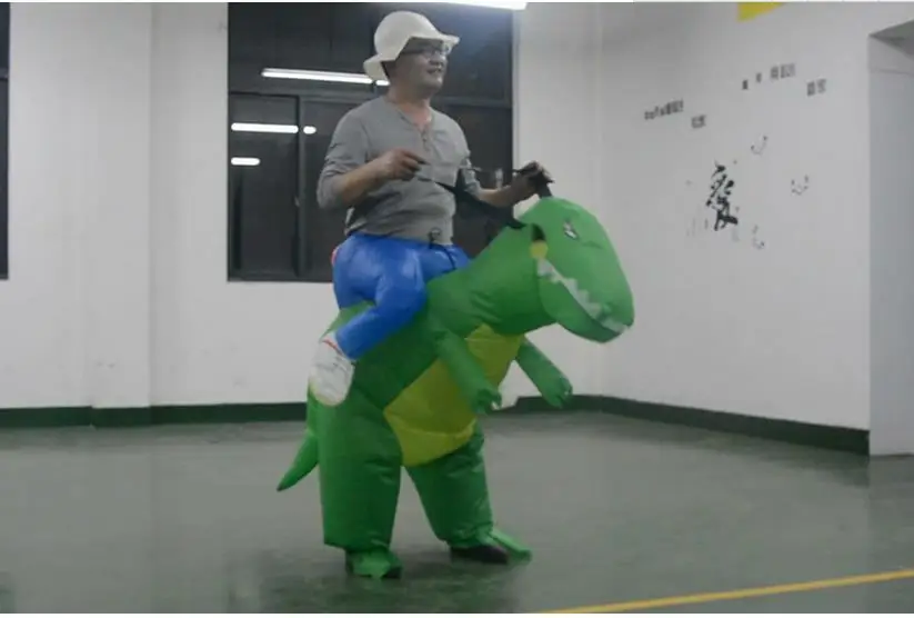 Надувной костюм динозавра Purim airblow T Rex работающий от вентилятора наряд для детей и