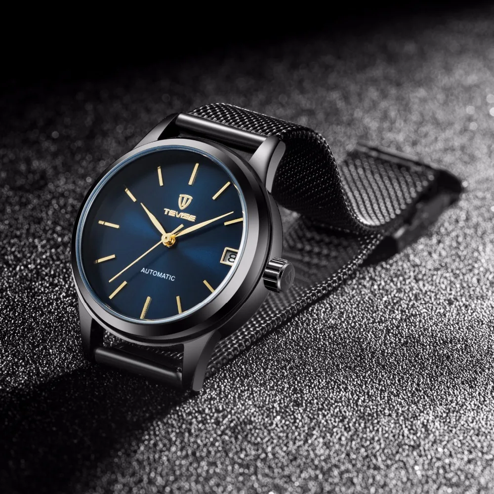 

Drop Ship Automatic Self-Wind Women Watches Mechanical Mesh Stainlees Steel Auto Date Fashion Causal Wristwatches