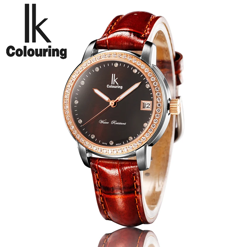 IK Colouring 10ATM Water Resistant Male Clock Auto Date Mechanical Men Watch Guenuine Leather Strap Automatic Wristwatch IK Colouring 10ATM Water Resistant Male Clock Auto Date Mechanical Men Watch Guenuine Leather Strap Automatic Wristwatch