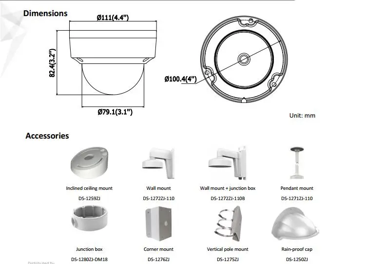 Hikvision OEM ip-камера DT185-I(OEM DS-2CD2185FWD-I) 8MP Сетевая купольная POE ip-камера H.265 CCTV камера SD слот для карты