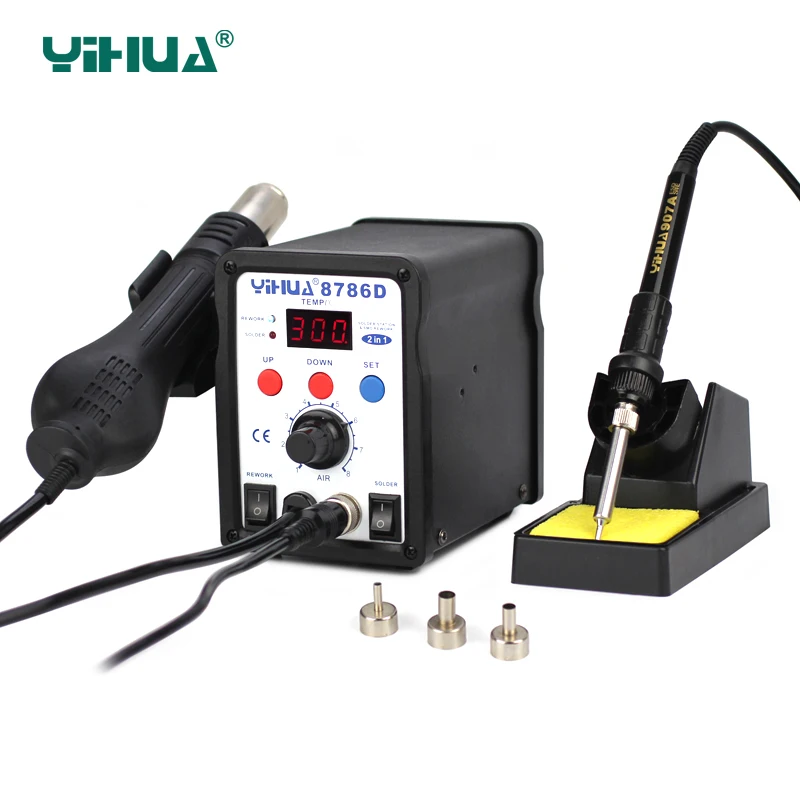 YIHUA 8786d soldering station 2 in 1 smd Hot Air Gun Soldering Station With Soldering Iron Digital 110V 220V bga Rework Stations YIHUA 8786d soldering station 2 in 1 smd Hot Air Gun Soldering Station With Soldering Iron Digital 110V 220V bga Rework Stations
