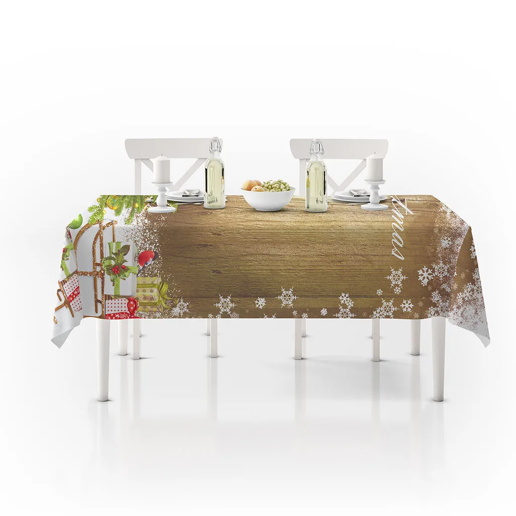 Natal New year Christmas gift Xmas party Tablecloth New Print Rectangle Table Cover decor for the Noel dinner party Hot