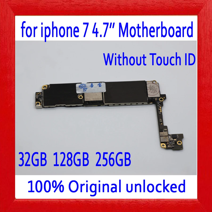 

Free iCloud for iphone 7 4.7inch Motherboard without Touch ID,100% Original unlocked for iphone 7 Mainboard,32GB / 128GB / 256GB