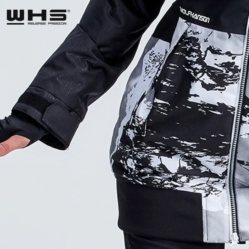 WHS мужская или Женская лыжная куртка для улицы снег хлопок спортивная одежда