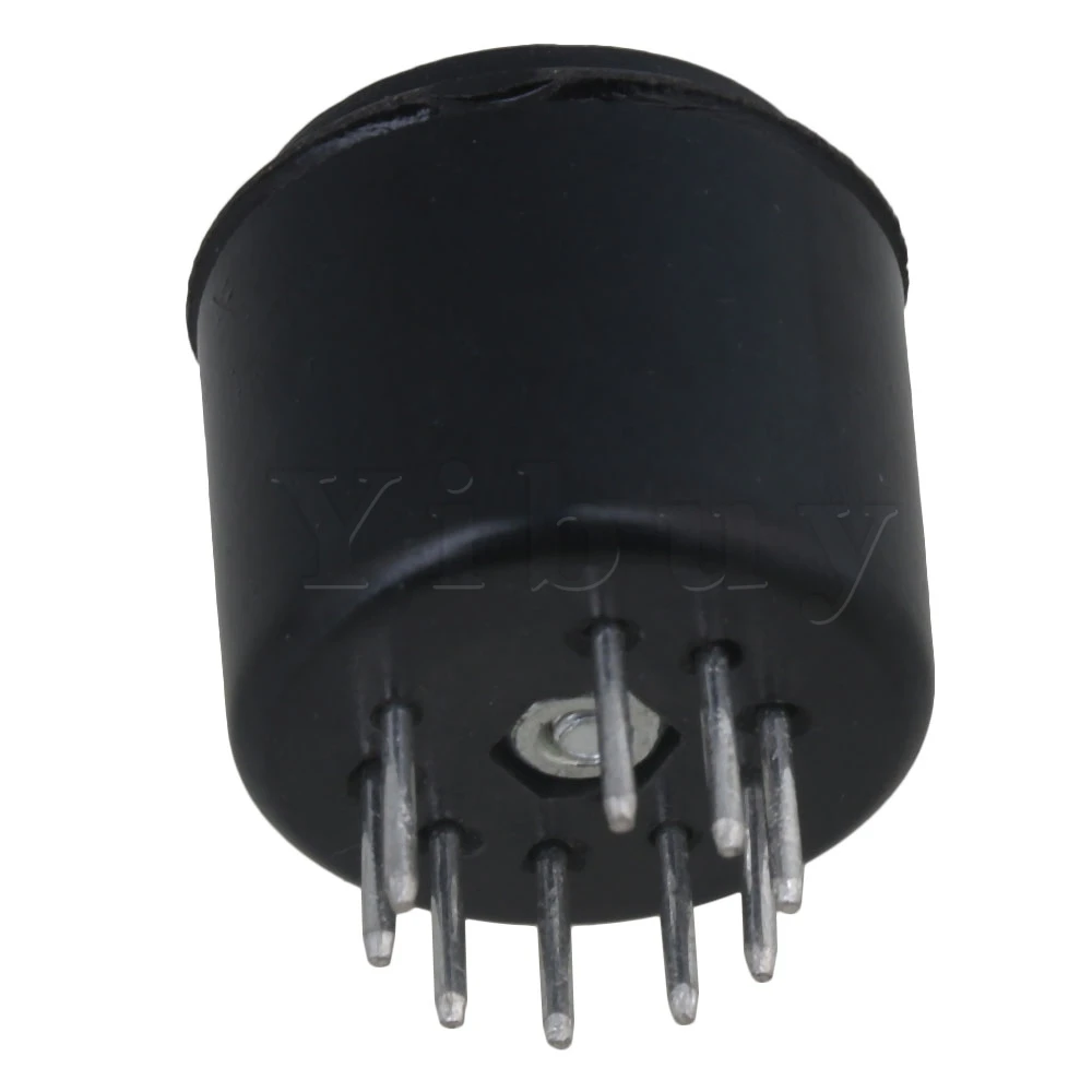 Yibuy 2,7x2,27 см черная бакелитовая вакуумная трубка с держателем для 9 контактных пробок подходит для 12AX7 и т. Д. Части усилителя упаковка из 4