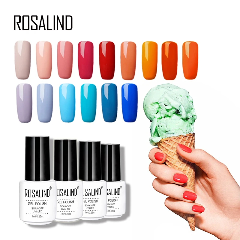 

ROSALIND 7ML 68Color Series Gel Nail Polish Lacquer gel Paint Soak-Off Vernis Semi Permanant Uv Lot Nail Polish gel varnishes