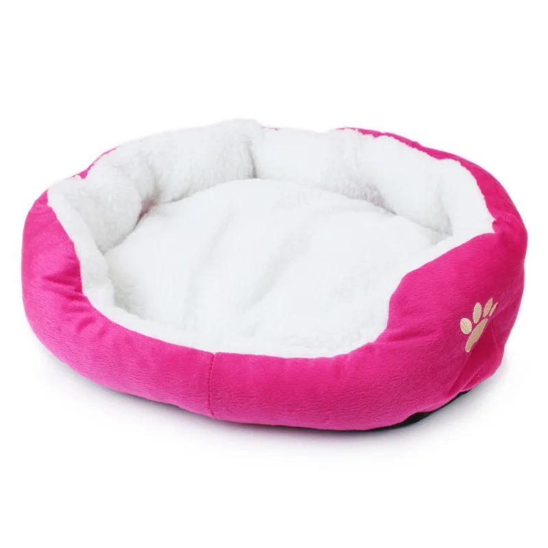 Cheap Warm Soft Autumn Winter Pet Cat Litter for Puppy Rabbit Small Dog Beds Nest Sleeping Bedding Lounger Sofa Mattress Kennel - Цвет: Pink