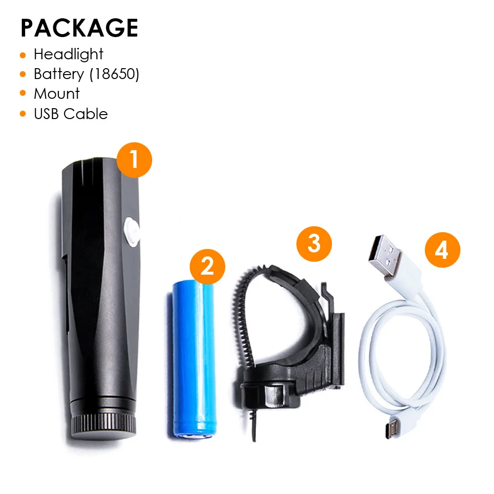 Top T6 Bike Headlight 800 Lumen Bicycle Front Light 18650 USB Rechargeable Replaceable Lantern For Cycling Flashlight Lamp 5